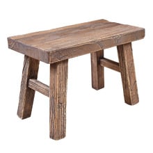 Penners Recycled Elm Wood Small Footstool